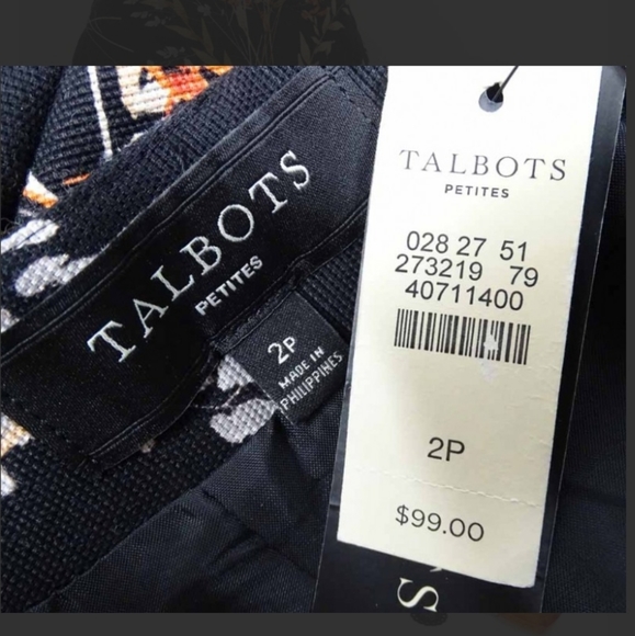 Talbot NWT Floral Wheat Black Skirt Pencil 2p - Picture 2 of 2